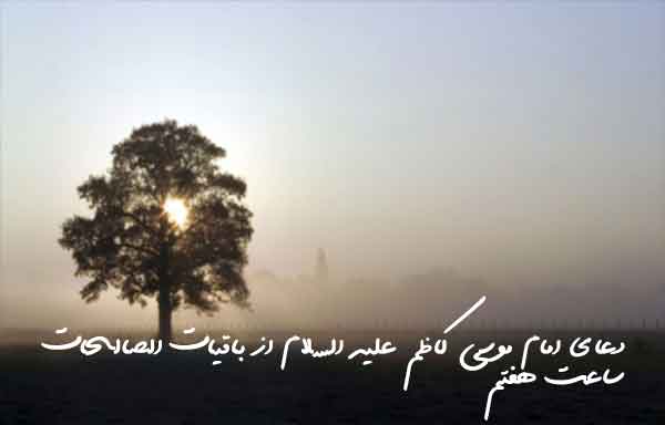 دعای امام موسی کاظم علیه السلام از باقیات الصالحات ساعت هفتم